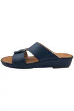 Men Sandal Navy Leather.5