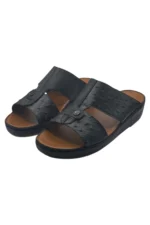 Men Sandal black Leather.90 (Big Size) - Image 3