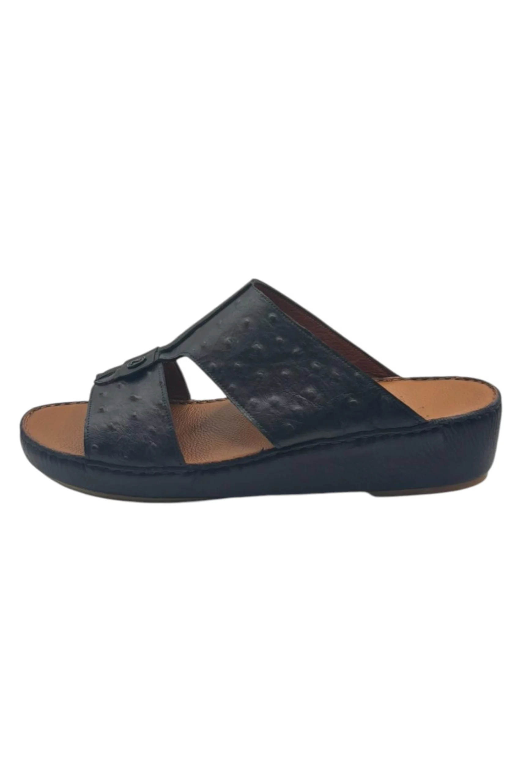نعال-رجالي-جلد-طبيعي-لون-اسود--scaled Embroidered Gulf Men’s Sandals - Image 1